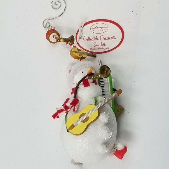 Music Lover Snowman Christmas Ornament Design Design Ingrid White New Box - Picture 7 of 7